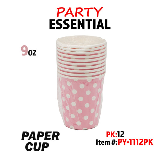 10pcs 9oz  Paper Cup Pink