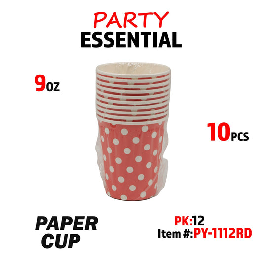 10pcs 9oz  Paper Cup Red