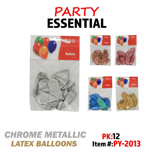 5pcs Chrome Metallic Latex Balloons