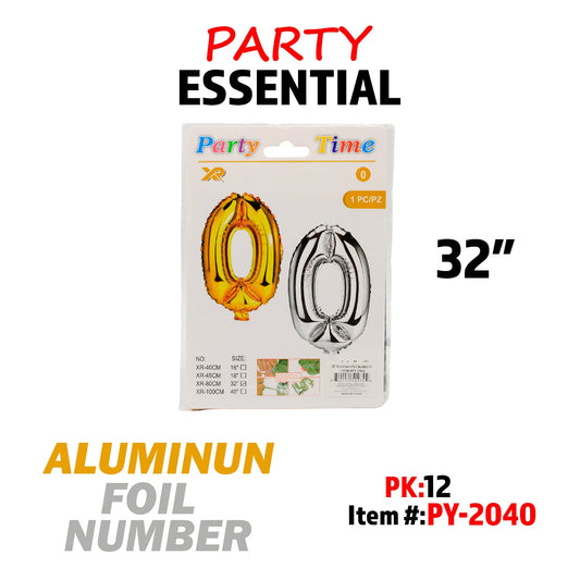 32"Aluminum Balloon Number 0