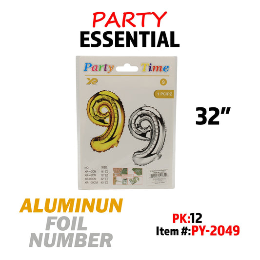 32"Aluminum Balloon Number 9