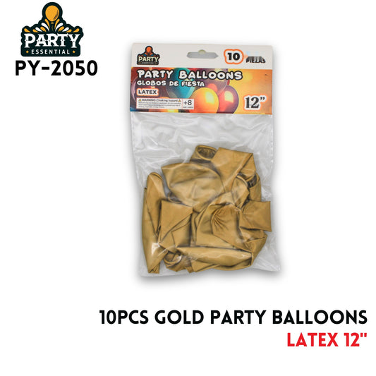 10PCS Gold Party Balloons 12",2.8g/pcs,Latex
