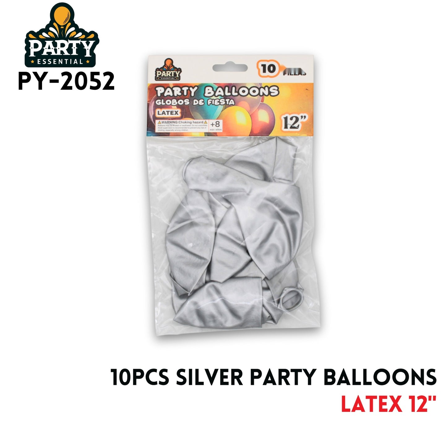 10PCS Silver Party Balloons 12",2.8g/pcs,Latex