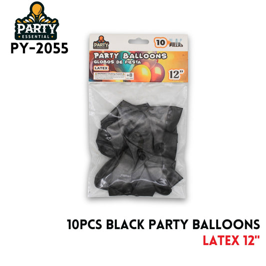 10PCS Black Party Balloons 12",2.8g/pcs,Latex