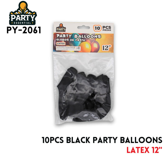 10PCS Black Party Balloons 12",2.2g/pcs,Latex