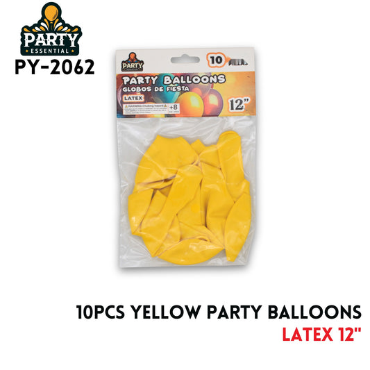 10PCS Yellow Party Balloons 12",2.2g/pcs,Latex