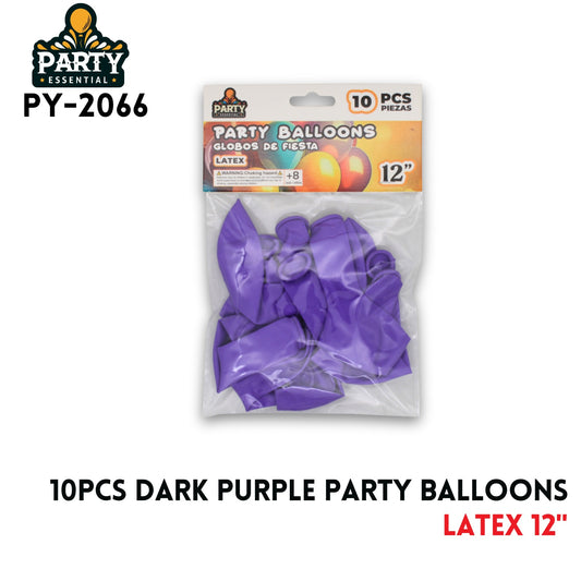 10PCS Dark Purple Party Balloons 12",2.2g/pcs,Latex