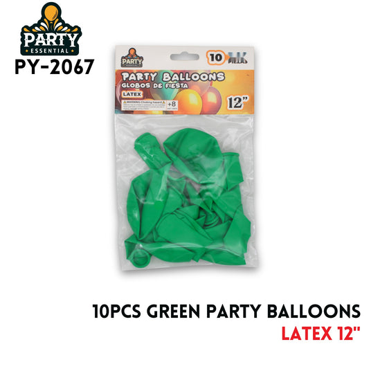 10PCS Green Party Balloons 12",2.2g/pcs,Latex