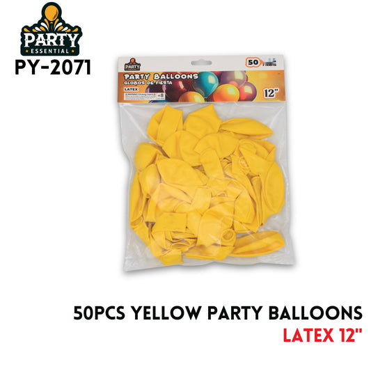 50pcs Yellow Party Balloons 12",2.2g/pcs,Latex
