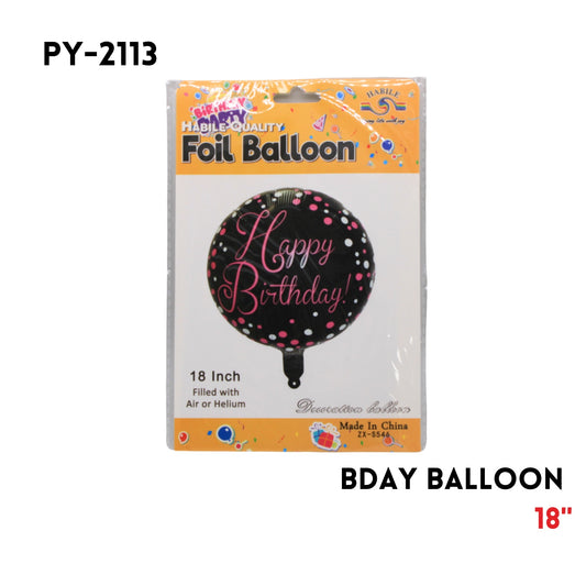 1PC Happy birthday Round Shape Foil Balloon 18"D,hydrogen