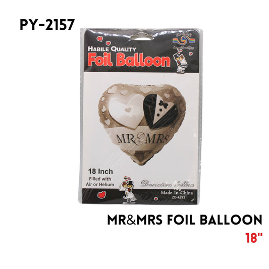 1PC Heart Wedding Dress Foil Balloon 18"D,hydrogen