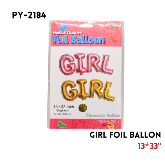 1PCGIRL connection Letter Foil Balloon 13"x33"hydrogen
