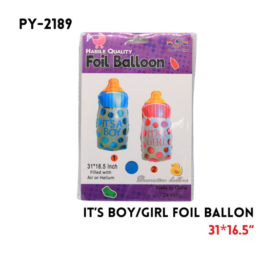 1PC Baby Bottle Foil Balloon 31"x16.5"hydrogen