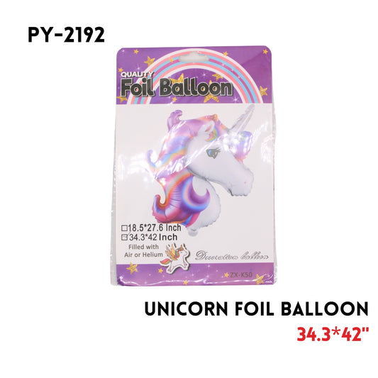 1PC Purple Unicorn Foil Balloon 38"x46"hydrogen