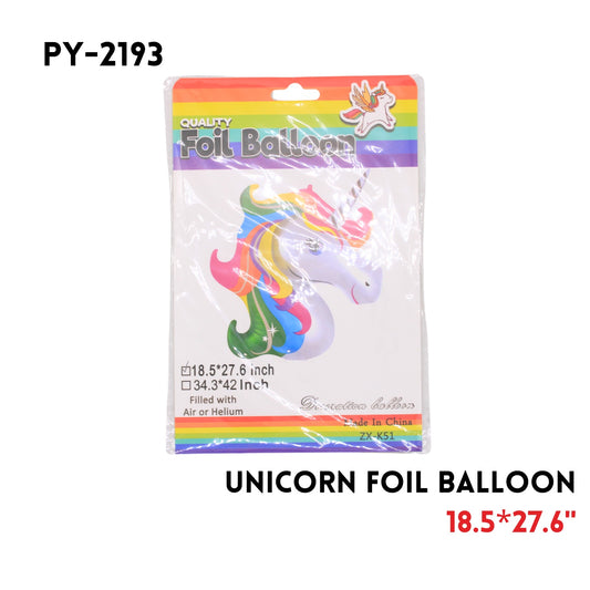 1PC Unicorn Foil Balloon 18.9"x27.2"hydrogen