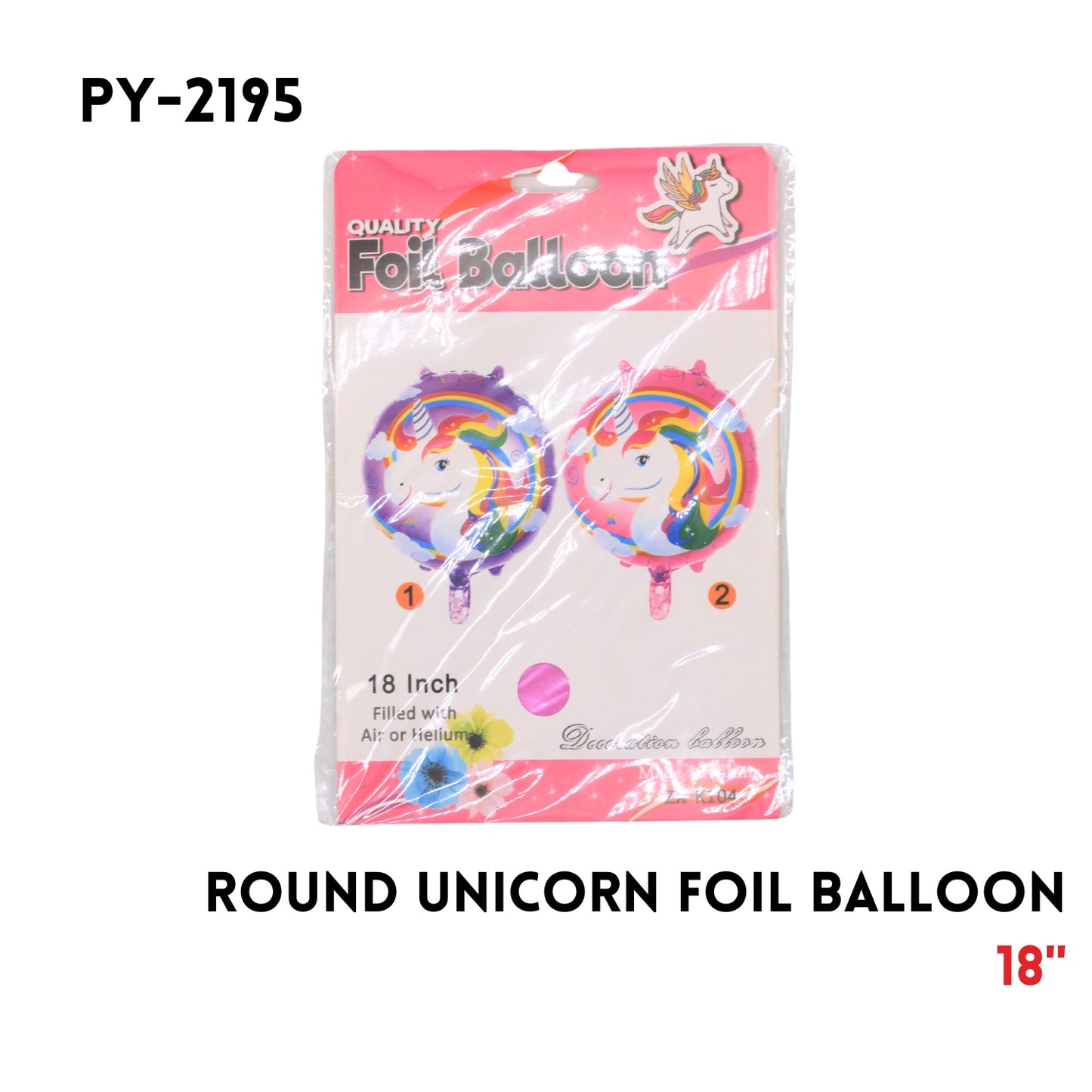 1PC Unicorn Round ShapeFoil Balloon 18"D,hydrogen