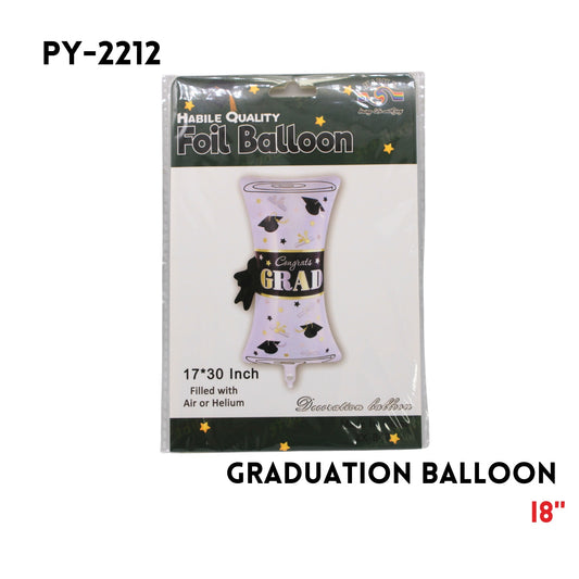 1PC Graduation Foil Balloon, 17"x30" hydrogen
