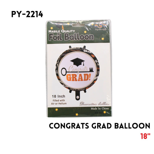 1PCRound Shape GraduationFoil Balloon 18"D,hydrogen