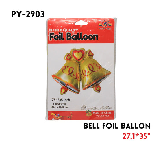 1pc Gold Bell Foil Balloon27.1"x35"hydrogen
