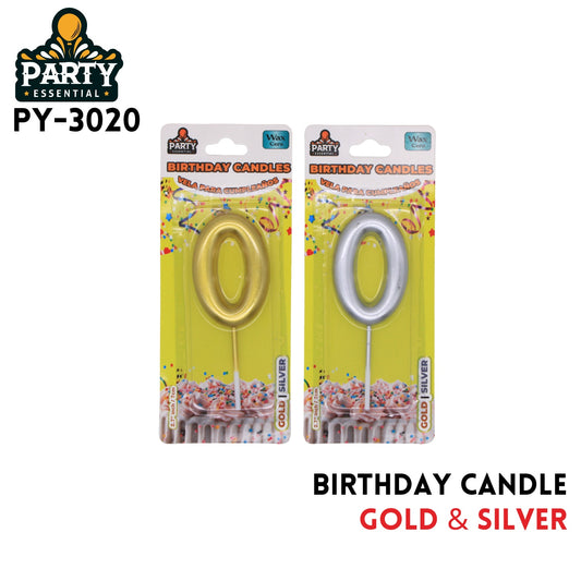 Gold&Silver Birthday Candle #0