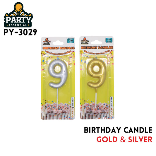 Gold&Silver Birthday Candle #9