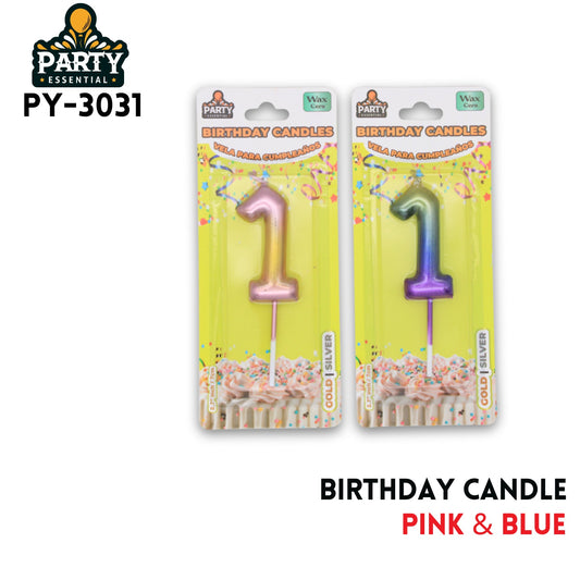 Pink&Blue Birthday Candle #1