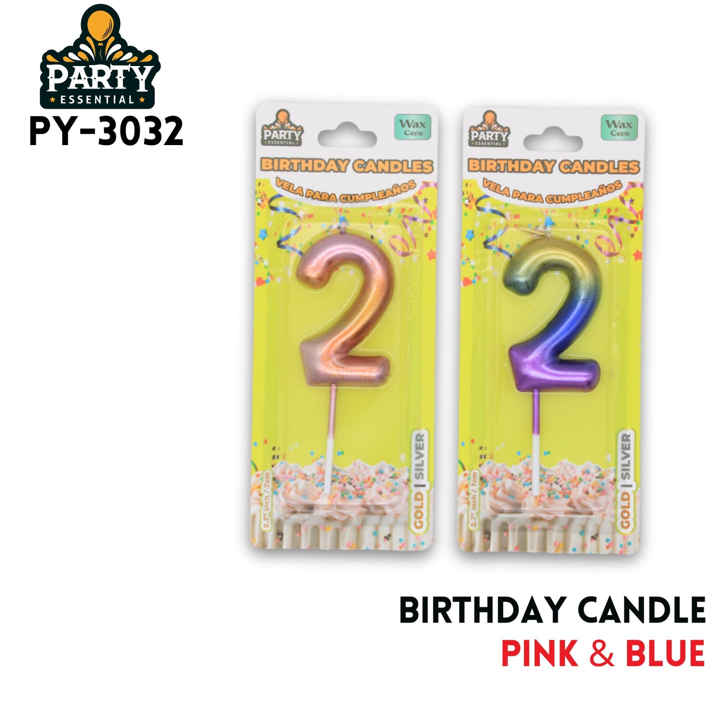 Pink&Blue Birthday Candle #2