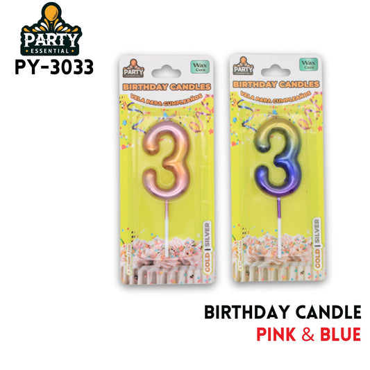 Pink&Blue Birthday Candle #3