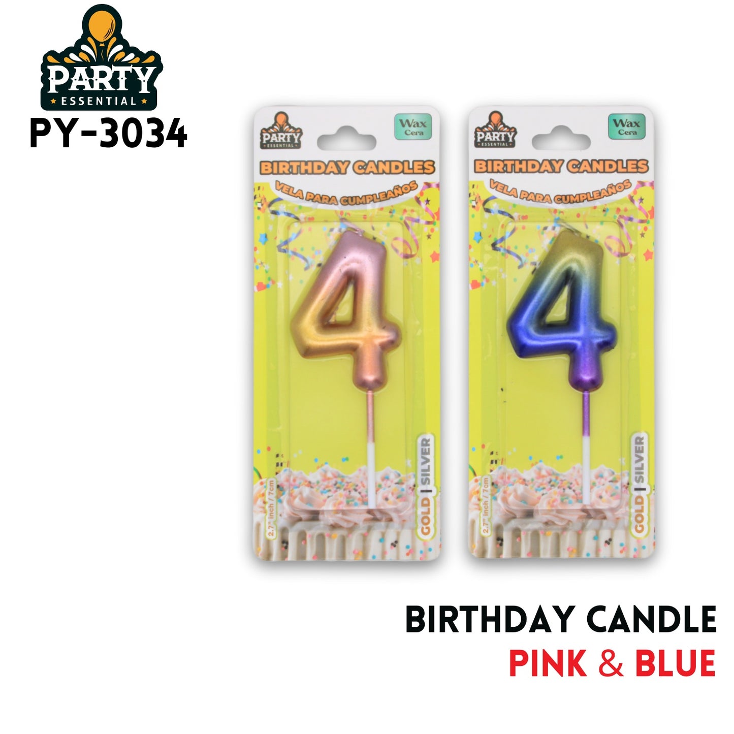 Pink&Blue Birthday Candle #4
