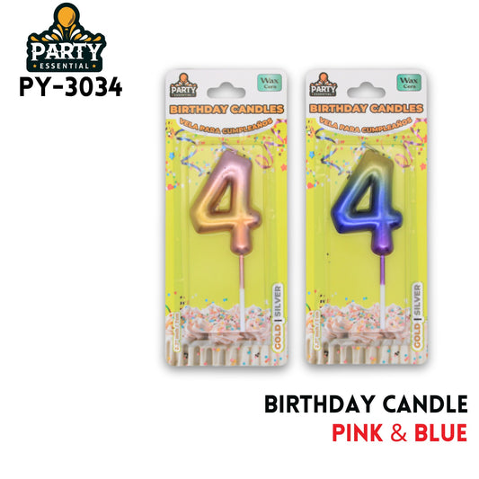 Pink&Blue Birthday Candle #4