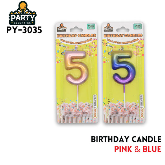 Pink&Blue Birthday Candle #5