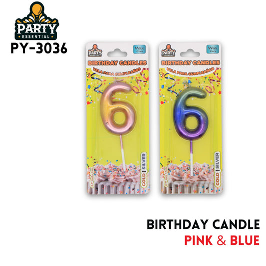 Pink&Blue Birthday Candle #6