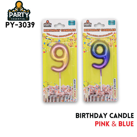 Pink&Blue Birthday Candle #9
