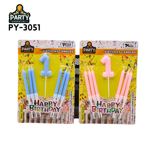 7psc Pink&Blue Birthday Candle #1