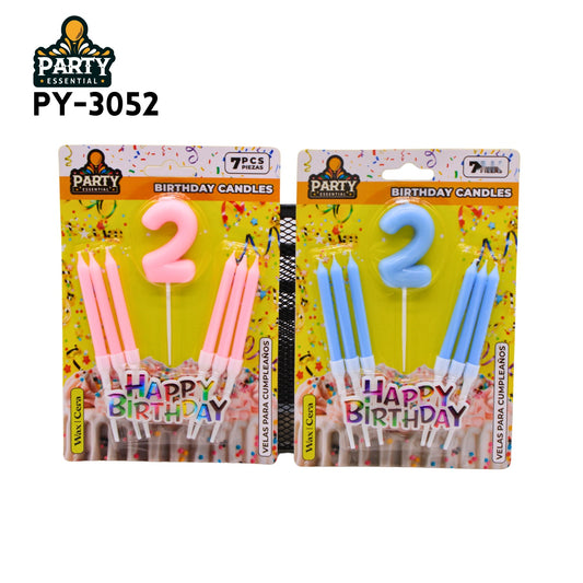 7psc Pink&Blue Birthday Candle #2