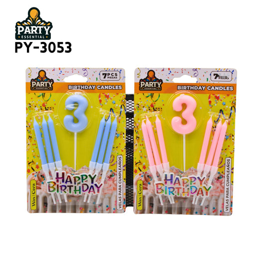 7psc Pink&Blue Birthday Candle #3