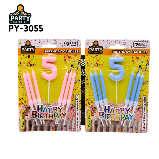 7psc Pink&Blue Birthday Candle #5