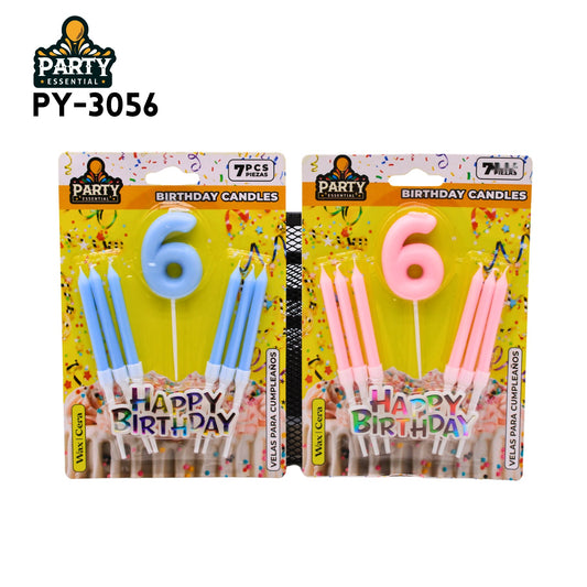 7psc Pink&Blue Birthday Candle #6