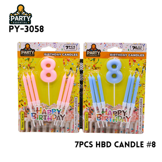 7psc Pink&Blue Birthday Candle #8