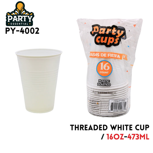 16pk.16oz White Plastic Cups