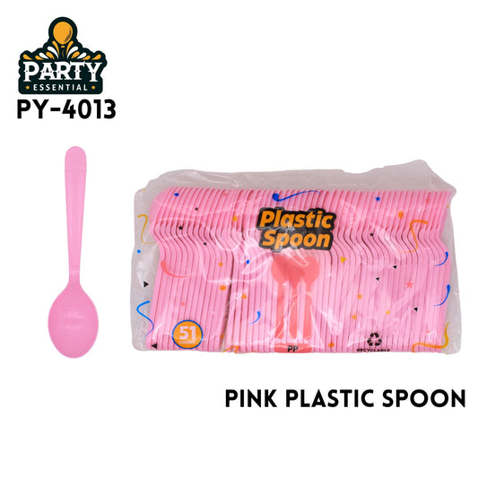 51pcs Spoons, L5.97"xW1.18"PP, Pinkk