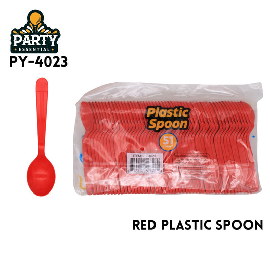 51pcs Spoons, L5.97"??W1.18"PP, Reddd