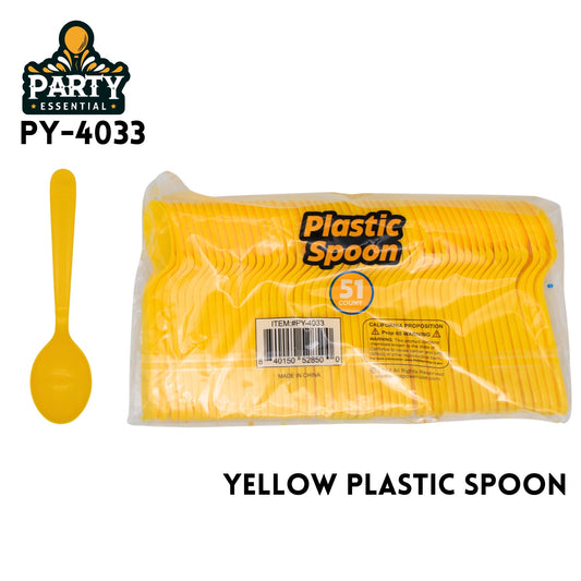 51pcs Spoons, L5.97"xW1.18" Plastic, Yellow