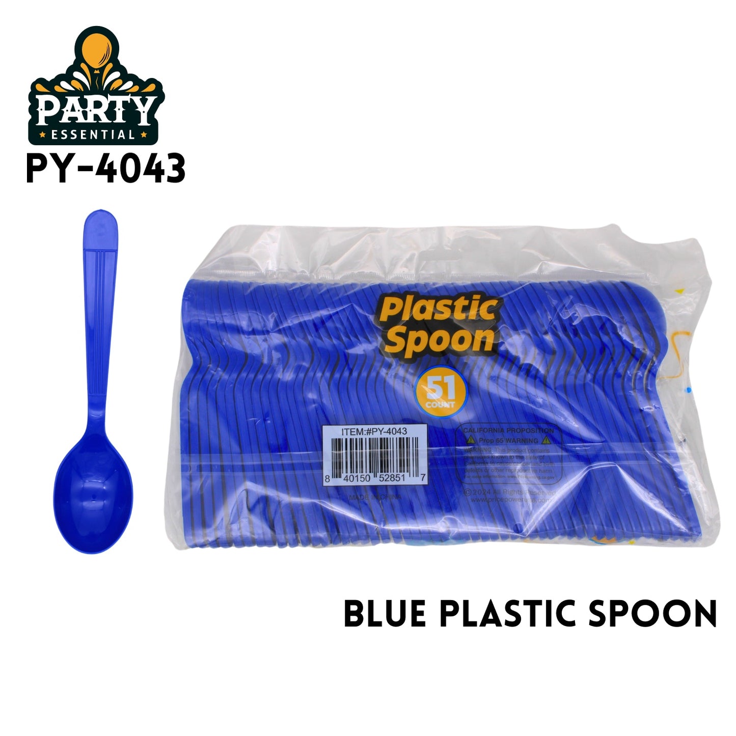 51pcs Spoons, L5.97"??W1.18"PP, Bluee