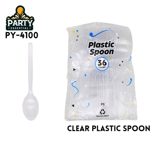 36pcs Plastic Transparent Spoons