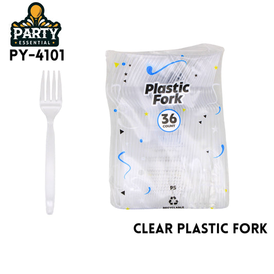 36pcs Plastic Transparent Fork