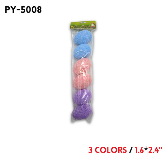 6PCS Foam Easter Eggs,1.6"*2.4", 3 colors
