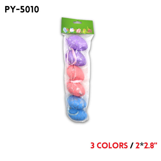6PCS Foam Easter Eggs,2"*2.8", 3 colors