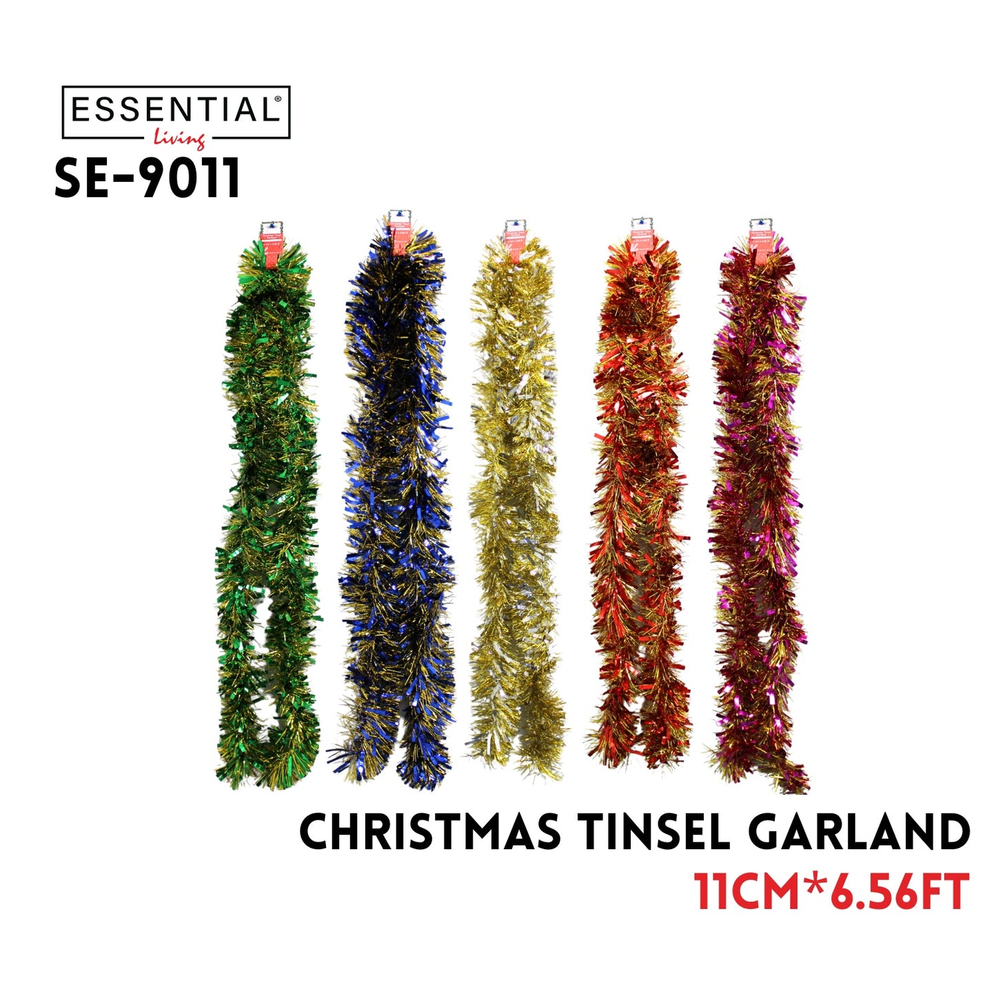 Christmas Tinsel Garland, 11cm x 6.56ft , PET
