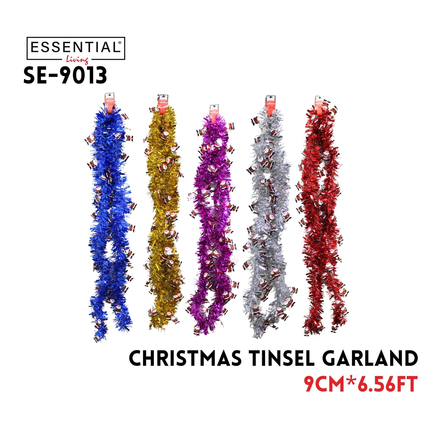 Christmas Tinsel Garland, 9cm x 6.56ft , PET